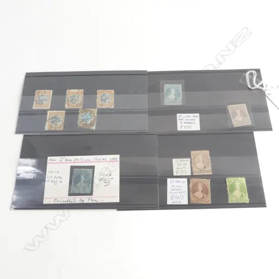 6 NZ FULL FACE QUEENS. 2 IMPERF. 2d & 3d lilac. + 6d brown 1/- green 1d brown 2d blue