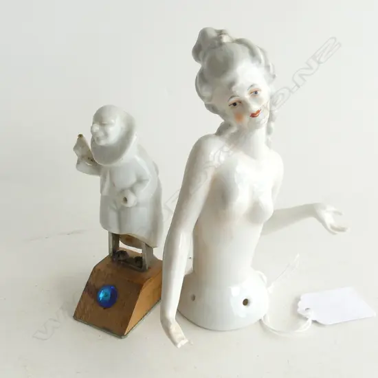 (11) 2 ITEMS PORCELAIN HALF DOLL & PORCELAIN DOLLS HEAD AF