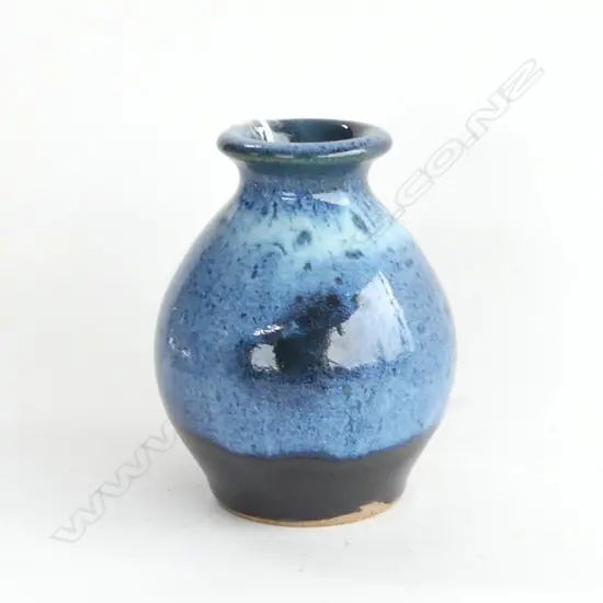PETER STICHBURY CHUN OVER TENMOKU BALUSTER VASE H.110mm