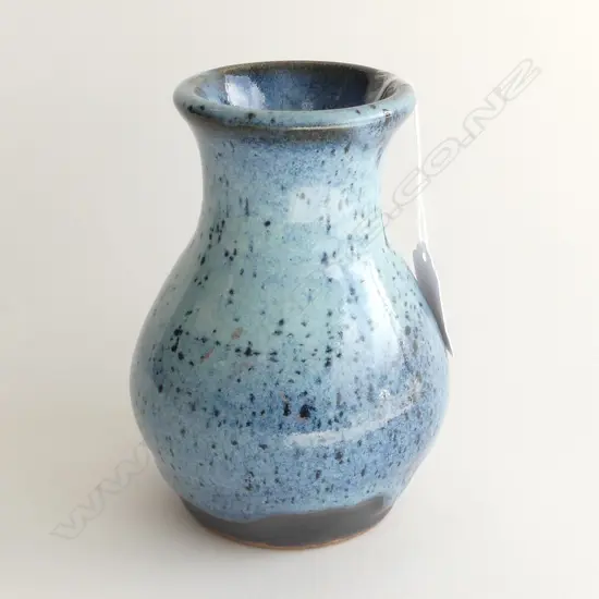 PETER STICHBURY CHUN OVER TENMOKU BALUSTER VASE H.135mm