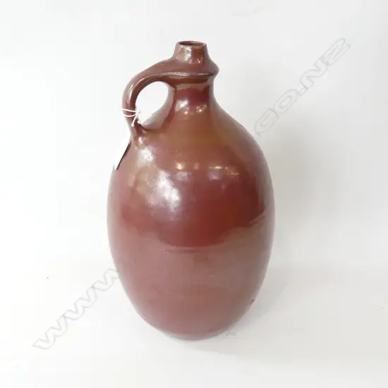STUDIO POTTERY RED GLAZE FLAGON H.290mm