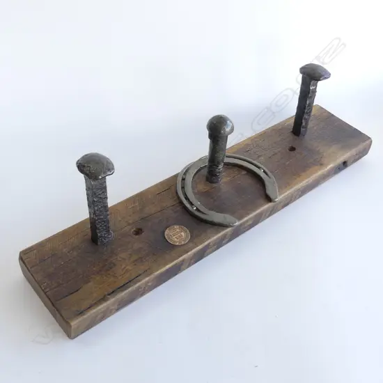 COAT RACK USING 3 LARGE NAILS H. 120 x W. 540mm