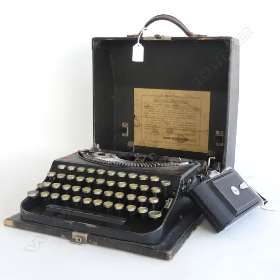 OLD BOXED TYPEWRITER & CAMERA