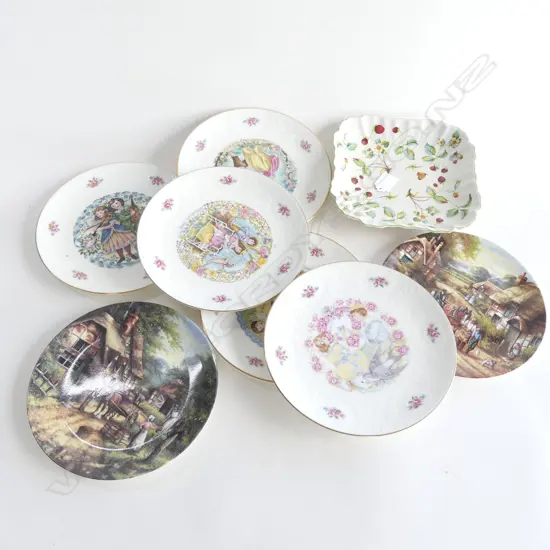5 ROYAL DOULTON 'MY VALENTINE' PLATES, 2 WEDGWOOD  LTD ED PLATES (DIA  200MM)+ OLD FOLEY DISH