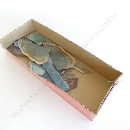 POUNAMU & AGATE COLLECTION of CUT PIECES EX PETER HOUSTON.....