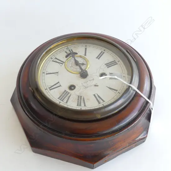 OLD ANSONIA 8 DAY TIME WOODEN CASED WALL CLOCK DIA 230MM