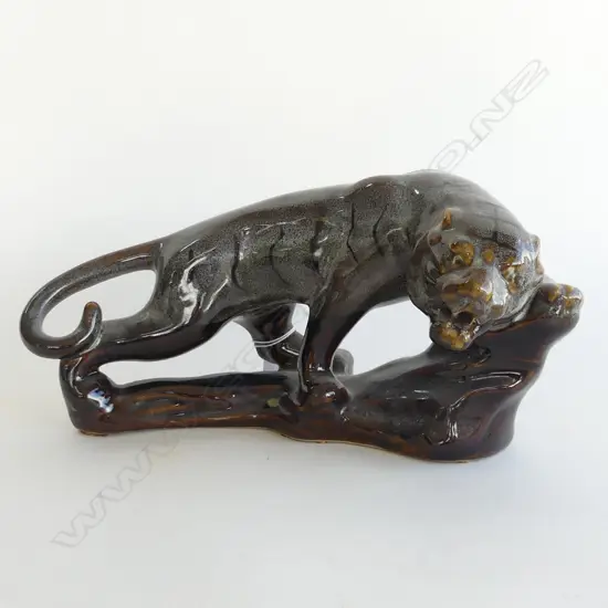 GLAZED POTTERY TIGER FIGURE