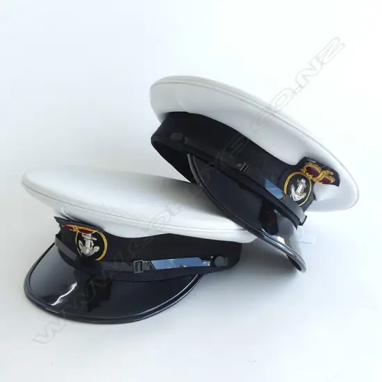 2 WHITE NZ NAVY PETTY OFFICER HATS