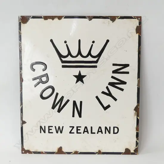 OLD ORIGINAL CROWN LYNN ENAMEL SIGN  355 X 305MM