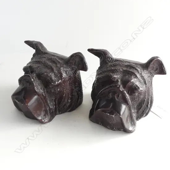 PR METAL BULLDOG HEAD BOOK ENDS H.100mm