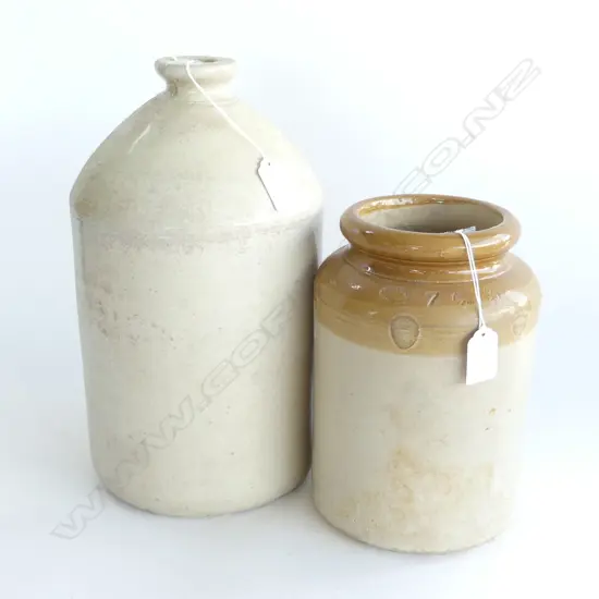 2 STONE CROCKS H. 330 & 230MM