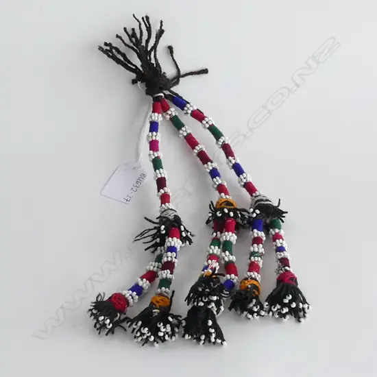 AFGHAN WOMENS BEADED & WOVEN HEAD PIECE