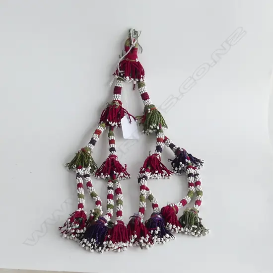 AFGHAN WOMENS BEADED & WOVEN HEAD PIECE