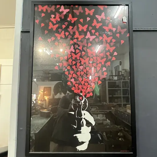 WATSON 'GUN FIRING LOVE' FRAMED PRINT 900x600