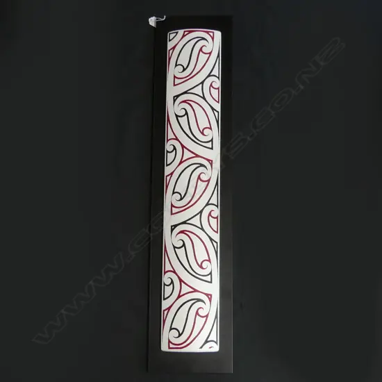 BRIAN MITCHELL HAND PAINTED MAORI KOWHAIWHAI PANEL 'NGA NGAHERE' 900x200mm