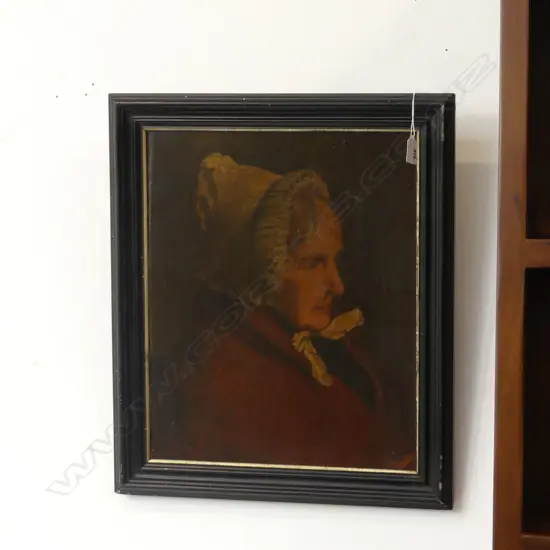 ARTIST UNKNOWN, VICTORIAN CROFTER WOMAN, OIL ON CANVAS LAID ON BOARD, 370 x 455mm