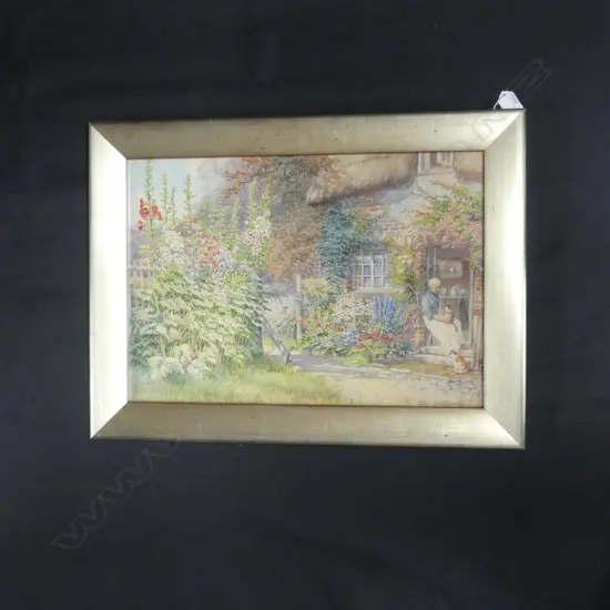 MILES SHARP (1897-1973), W/C, FLORAL GARDEN SCENE, SIGNED, DATED 1922. 340 x 490mm