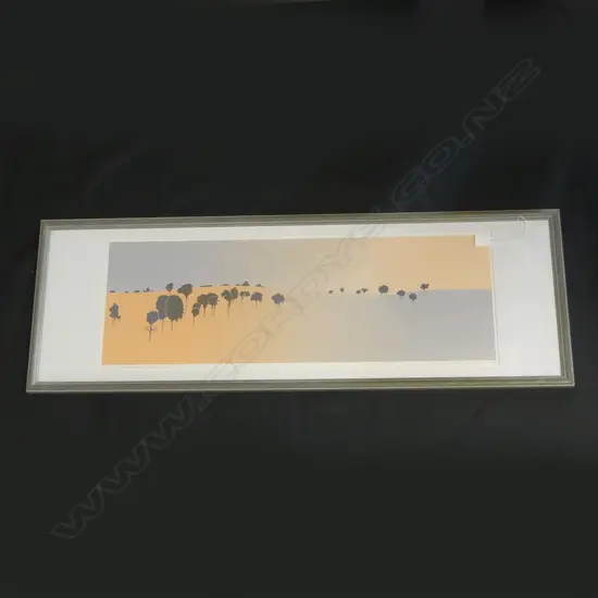 MALCOLM WARR 'DESERT OAKS, RED CENTRE' SCREEN PRINT 22/130 SIGNED & DATED '83 250x750mm