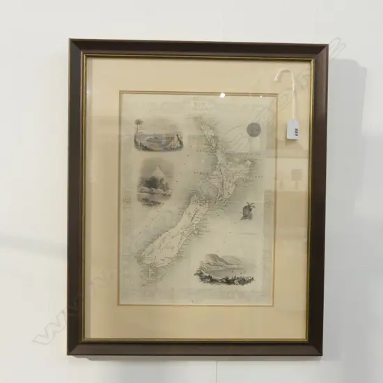 ANTIQUE MAP OF NZ; JOHN TALLIS & CO. 1851