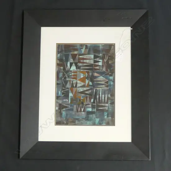 GEOFF FAIRBURN 'ORANGE + GREEN' ABSTRACT W/C 310x220mm