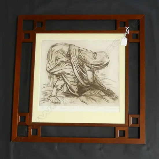 ROY DALGARNO 'GATHERING JUTE' ETCHING 33/50 270x320mm