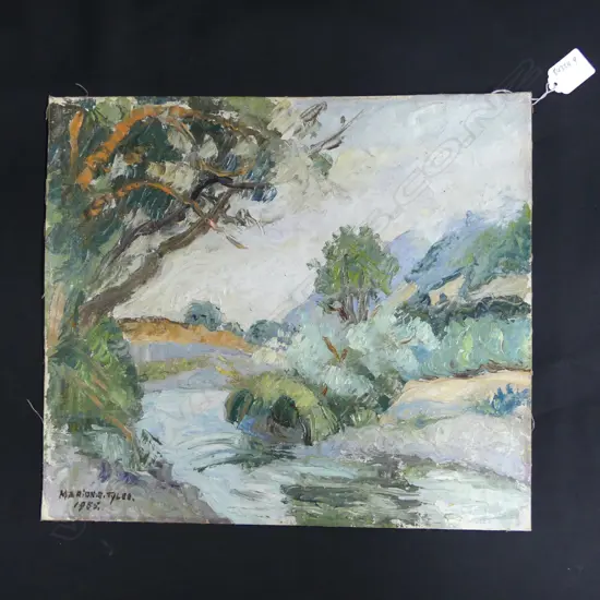 MARION E TYLEE (1900-1981), LANDSCAPE, 1955, UNFRAMED. 335 x 380mm