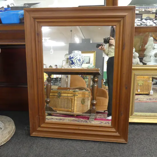 LARGE WOODEN FRAMED MIRROR 1060x835mm