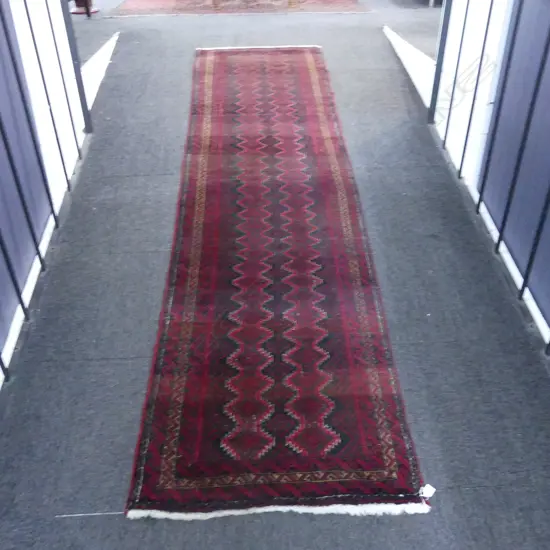 BALUCHI HAND KNOTTED WOOL PILE RUNNER 2820x800mm