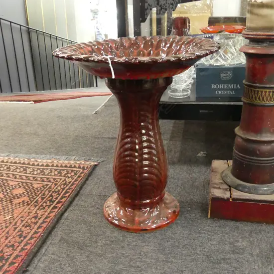 RED SUNFLOWER BIRBATH 2 PCE H.480mm