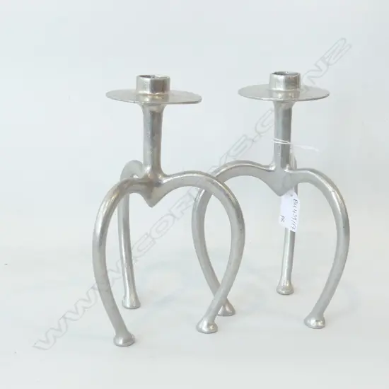 PR STEPHANE RONDEL SILVER METAL CANDLE HOLDERS H.200mm