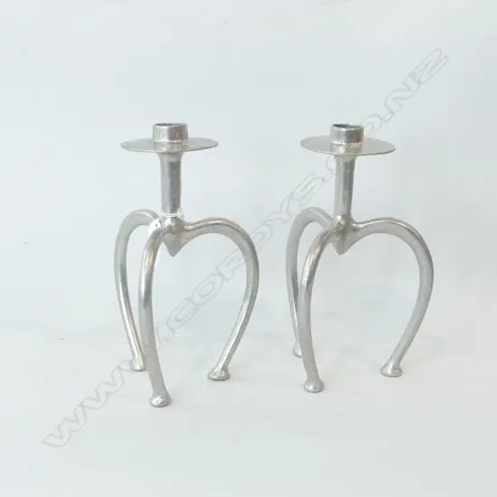 PR STEPHANE RONDEL SILVER METAL CANDLE HOLDERS H.200mm