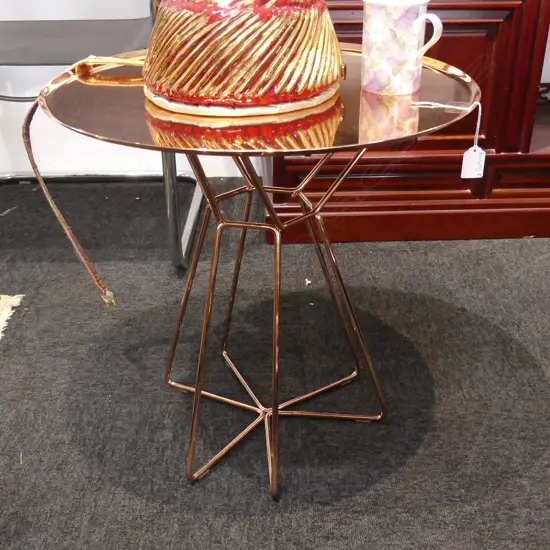 SOLID COPPER SIDE TABLE 500mm dia
