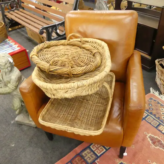 3 WOVEN BASKETS L.640mm
