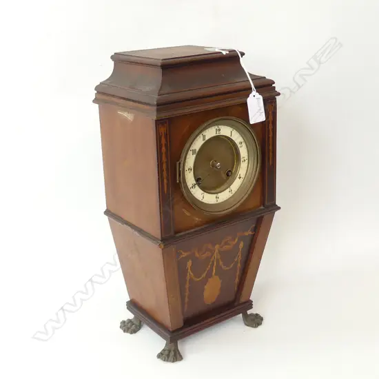 AN EDWARDIAN MANTLE CLOCK GLASS MISSING H 390 MM