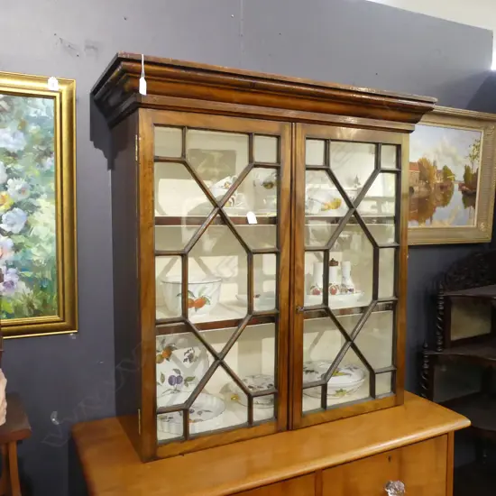 SM VINTAGE WOODEN WALL HANGING CHINA CABINET L 950 X 960MM