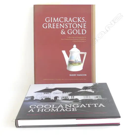 2 BOOKS COOLANGATTA A HOME BY S AKKIRMAN + GIMCRACKS GREENSTONE AND GOLD BY B HANCOX