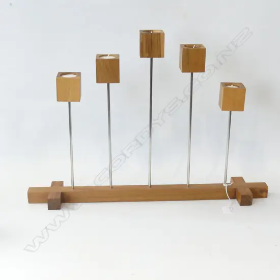 WOODEN CANDLE HOLDER W.580mm