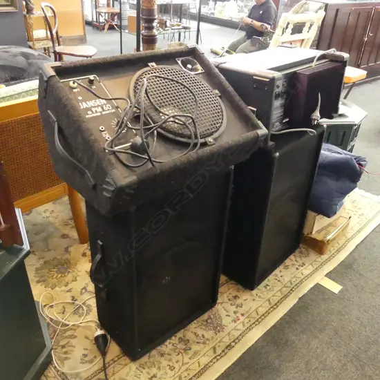 MUSICIANS BAND SPEAKERS X3 + AMP + MIXERS + MICROPHONE ETC INCLS....