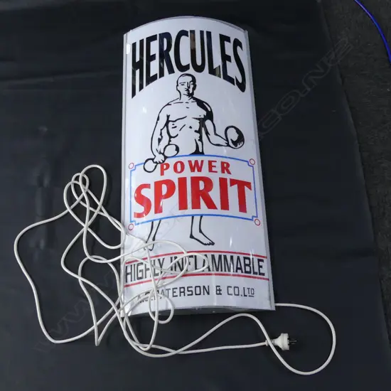 REPRO ILLUMINATED SIGN 'HERCULES POWER SPIRIT' H.900mm