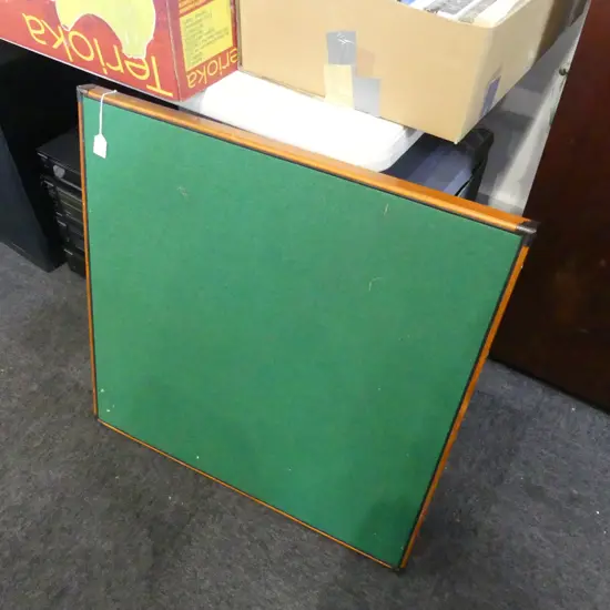 GREEN FELT TOPPED CARD TABLE 