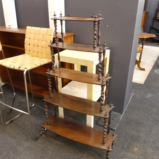 5 TIER VICTORIAN MAHOGANY WHAT NOT H.1210mm