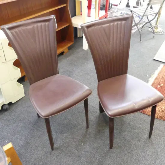 PR CONTEMPORARY BROWN LEATHER CHAIRS