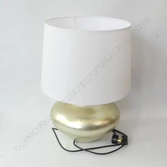 GILDED CERAMIC LAMP H.480mm