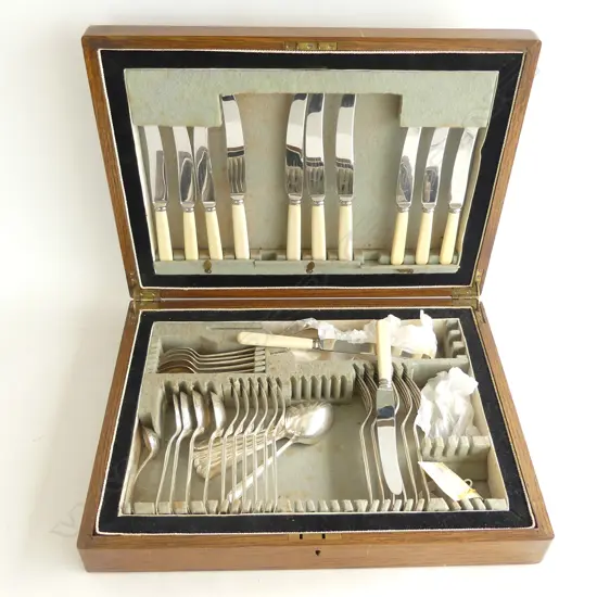 BOXED PLATED CUTLERY SET WITH SOME PARTS MISSING
