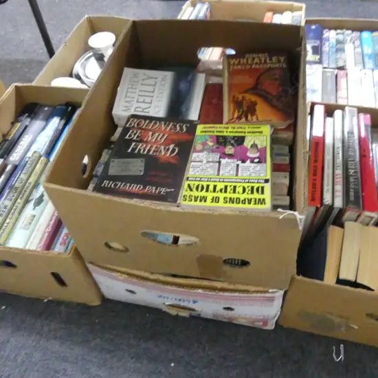 2 BOX LOTS BOOKS; MILITARY INTEREST