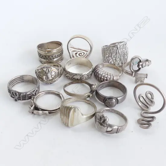 14 ASST. STG RINGS 48 GRAMS