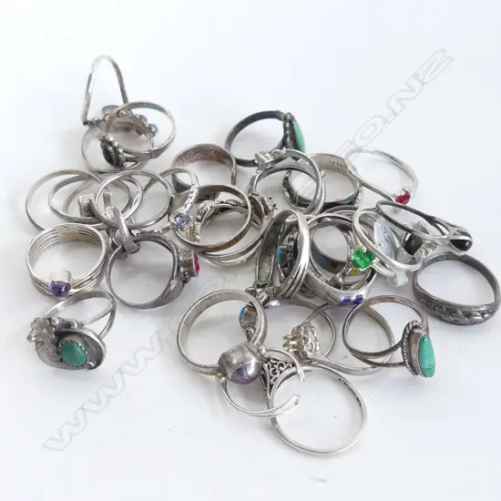 36 SMALL STG RINGS 56 GRAMS