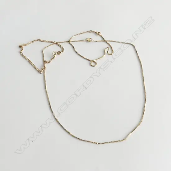 3 X 9ct GOLD CHAINS. 1 NECK CHAIN & 2 BRACELETS