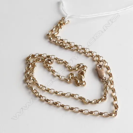 9CT YELLOW GOLD CHAIN, L.550mm, 10gm