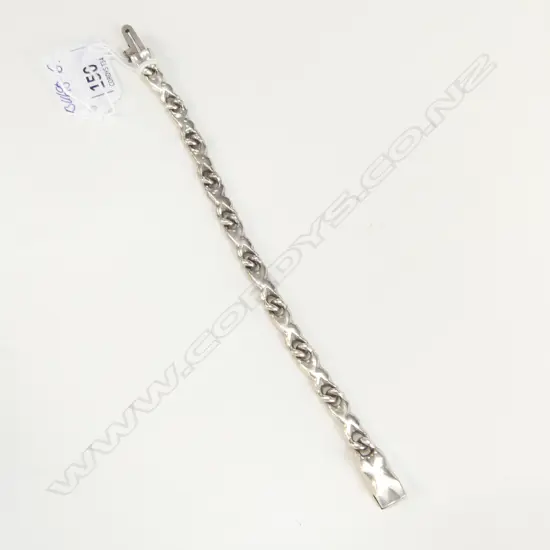 HEAVY CAST SILVER DESIGNER RETRO BRACELET